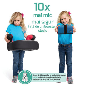 Mifold the grab-and-go booster, inaltator scaun auto pentru copii, 15-36 kg, gri